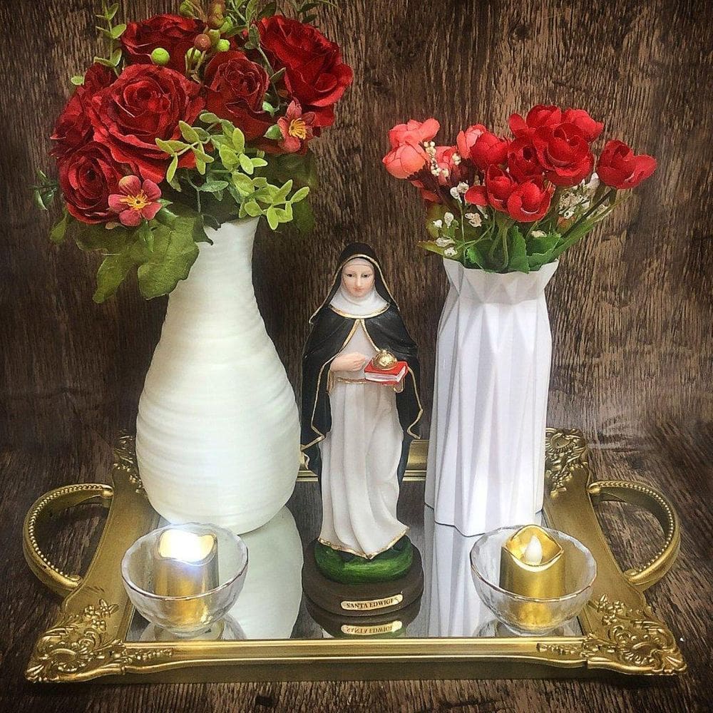 Imagem Santa Edwiges Resina 20 Cm