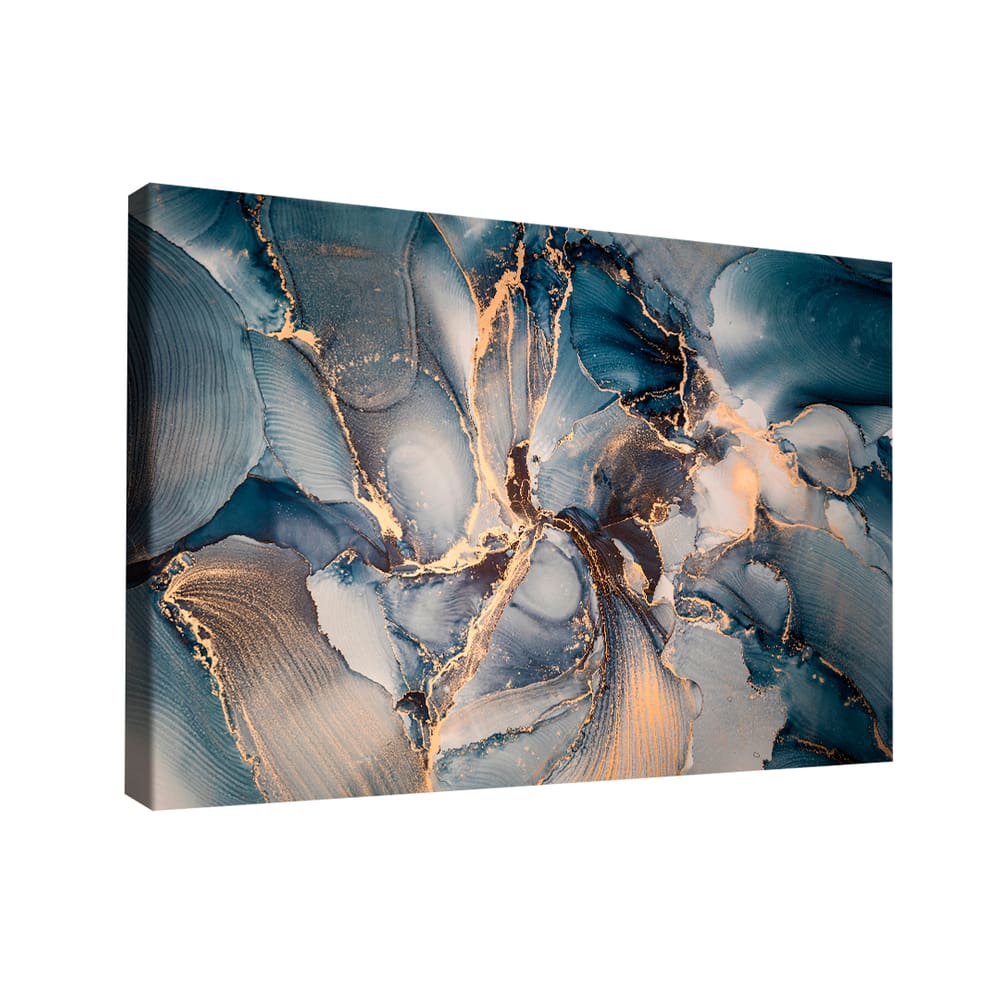 Quadro Decorativo Abstrato Azul Gold -- BR ARTES