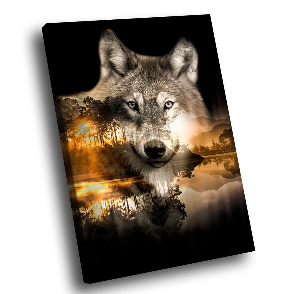 Quadro Decorativo Lobo Natureza