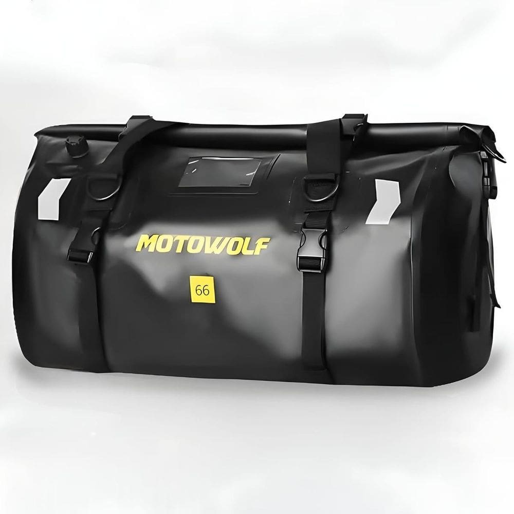 Bolsa Impermeável Moto Saco Mala Mochila Assento 66L G Preto