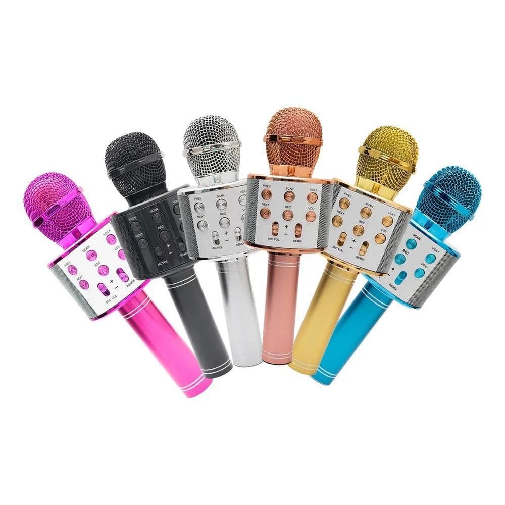 Microfone Bluetooth S/ Fio Youtuber Karaoke Cores Infantil