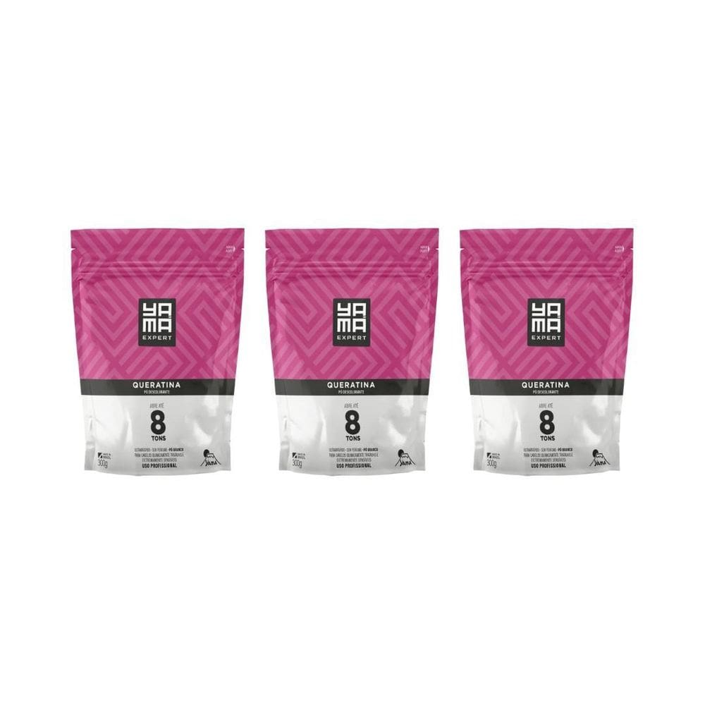 Po Descolorante Yama Queratina 300G- Kit Com 3Un
