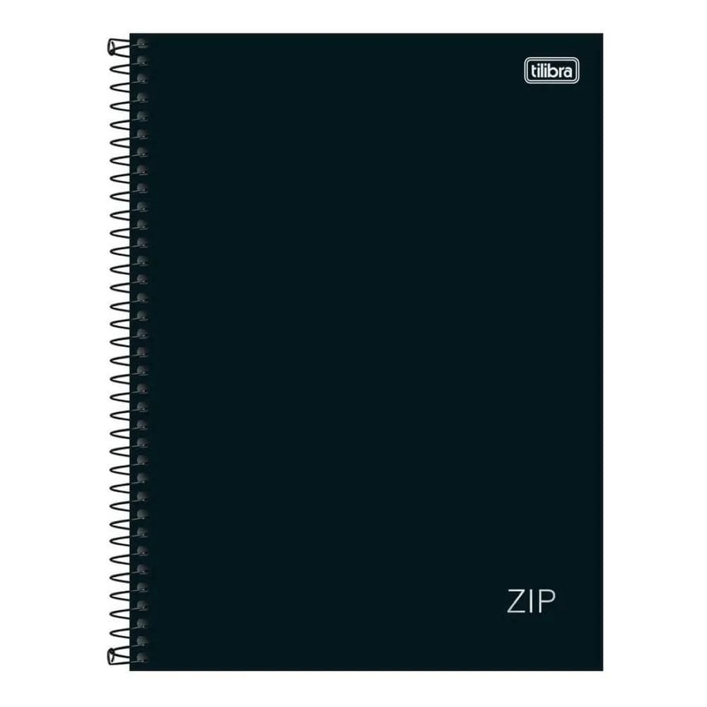 Caderno Universitário 10 Matérias Zip Preto Tilibra