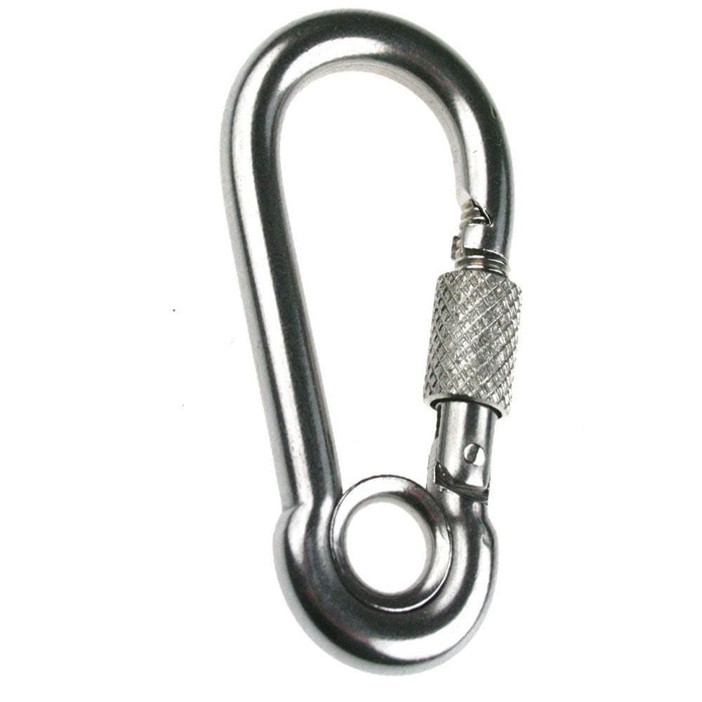 Mosquetão Inox Com Trava 9Mm X 90Mm Com Olhal