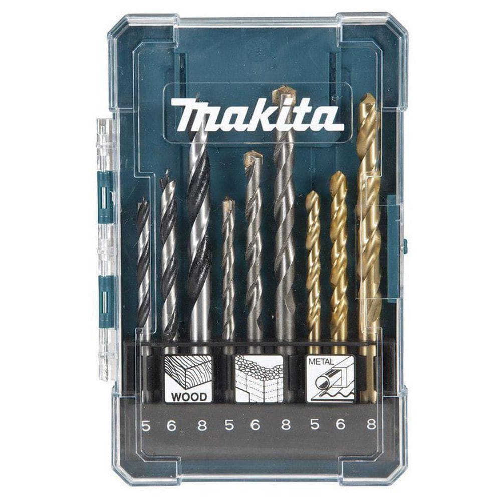 Conjunto Brocas Madeira Aço 5 A 8Mm 9 Pç D71962 Makita