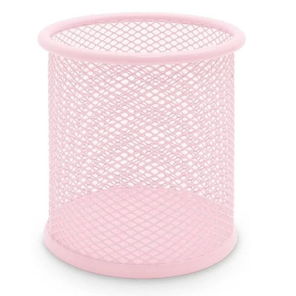 Organizador Porta Lápis Caneta Pincel Clips Escritório Rosa