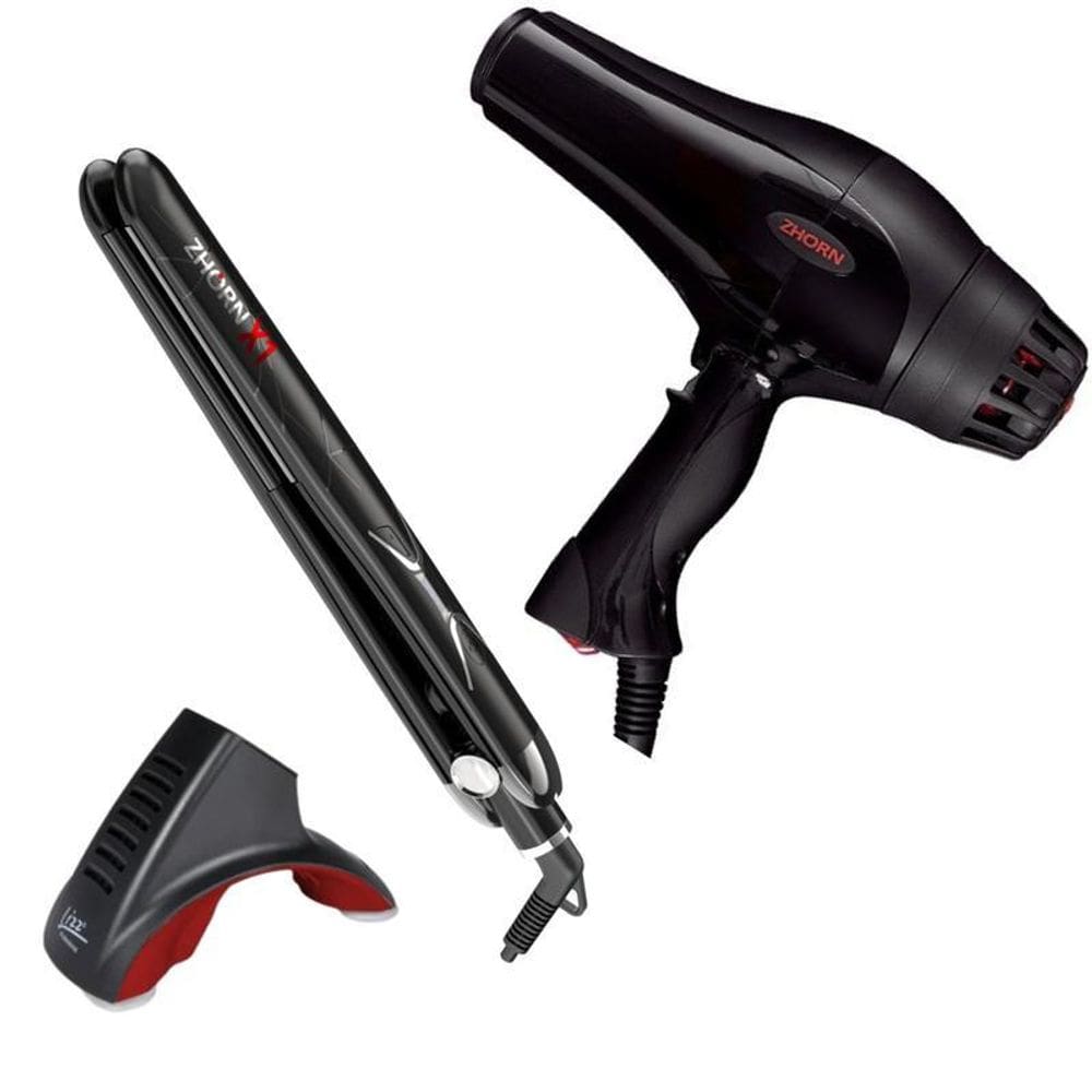 Secador Ergo Fire 2000W 220V+ Prancha X1 250º Zhorn+ Suporte