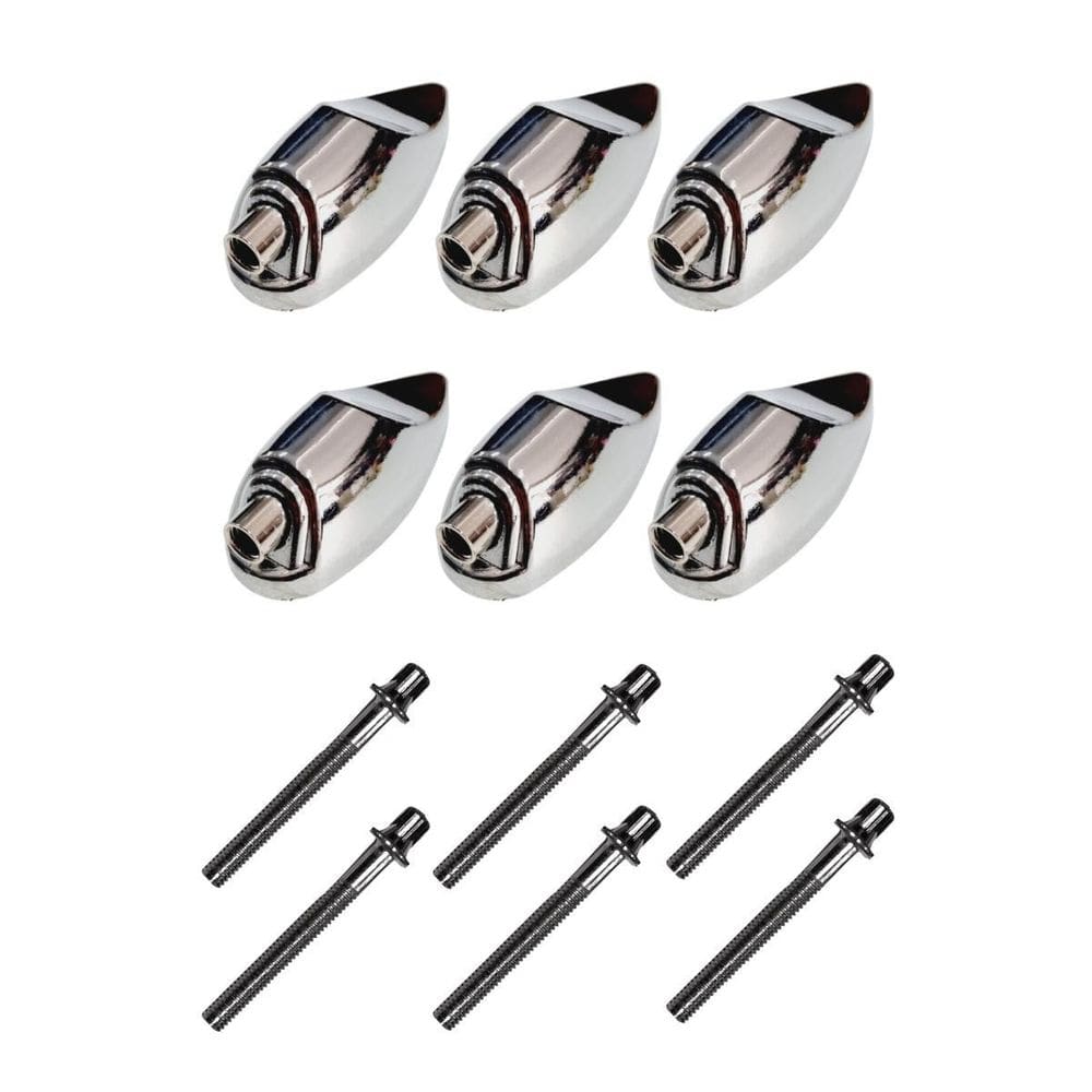 Kit 6 Canoas Tom Caixa Cromo 19.09 + 6 Parafusos 51 X 6Mm M6