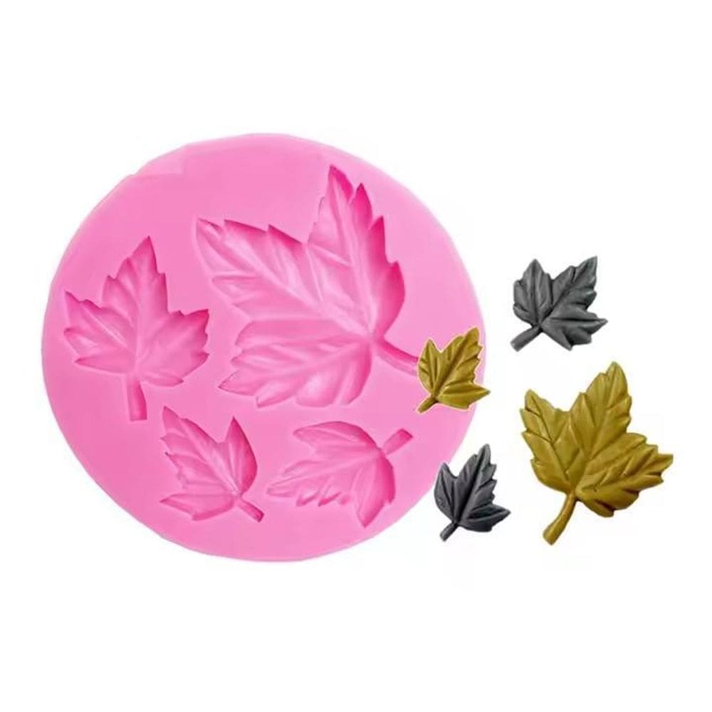 Molde Silicone Folha Folhas Outono Arvore Fondant Biscuit