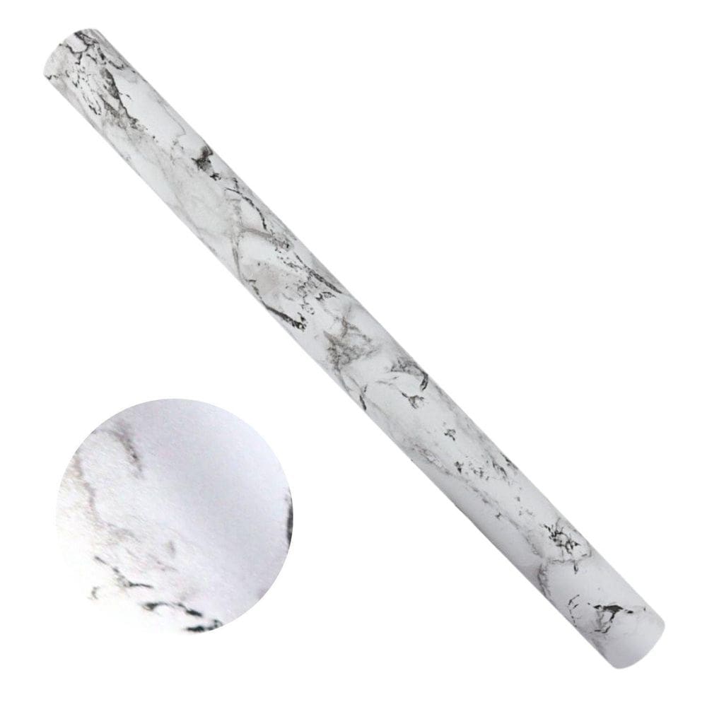 Kit 10 Rolos Com 05 Metros Papel De Parede Marmorizado Preto