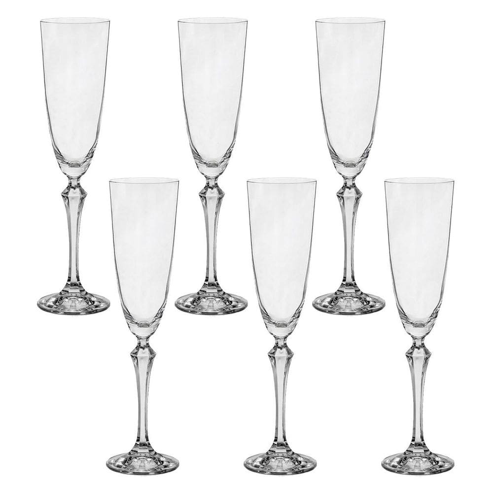 Jogo 6 Taças Cristal Champagne 200 Ml Linha Elisabeth