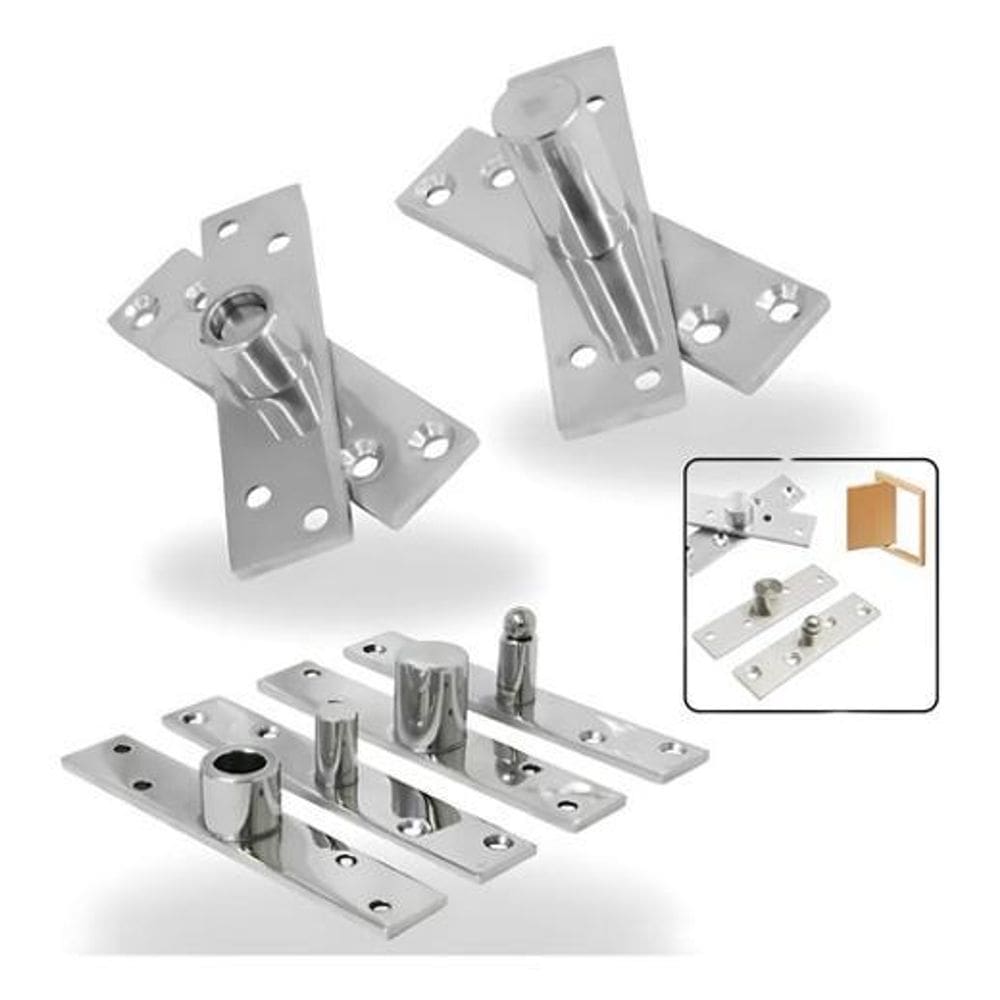 Dobradiça Porta Com Rolamento Aço Inox 300Kg Pivô Invisível