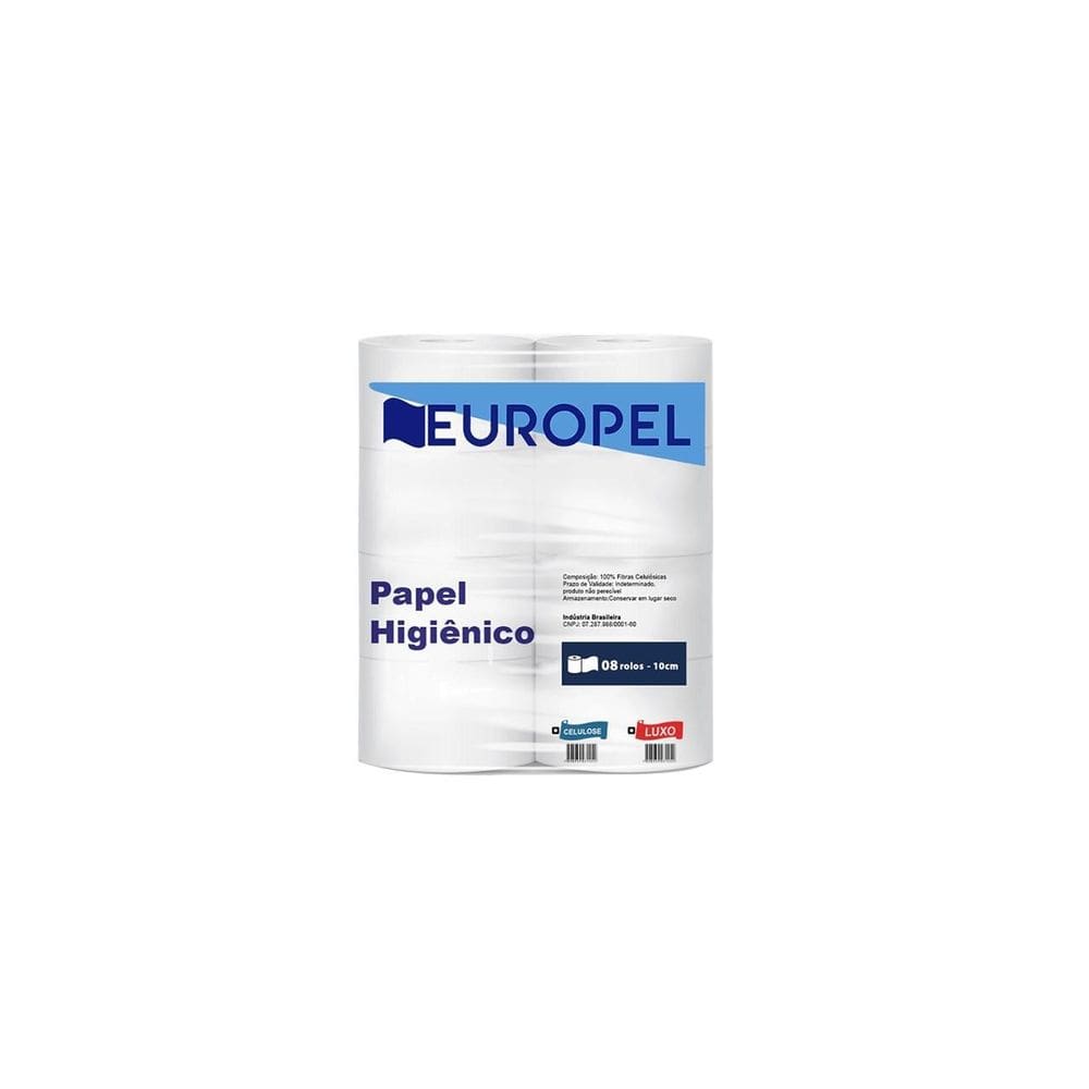 Papel Higienico Rolo 300M Celulose C/8 Europel