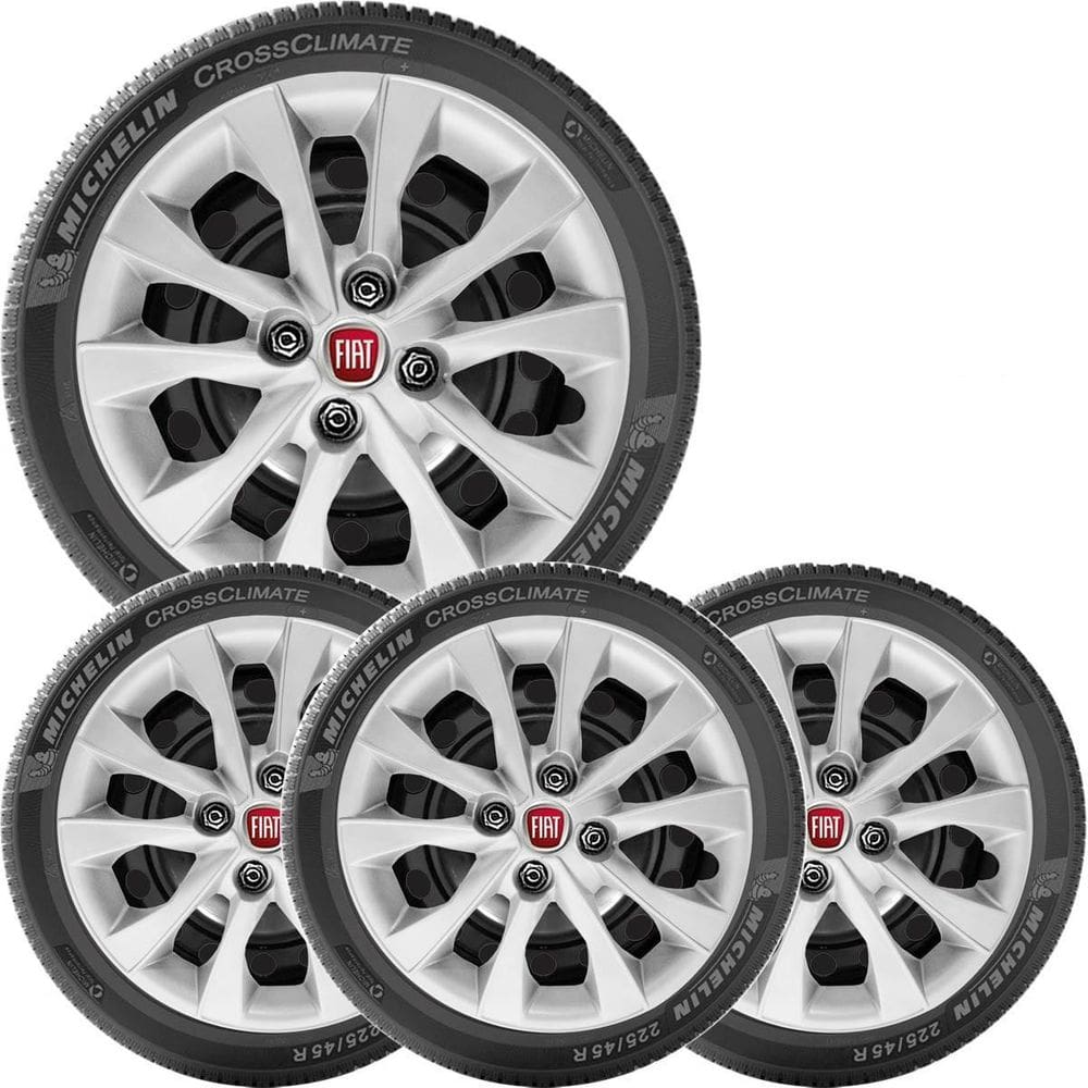 4X Calota Fiat Mobi Argo Palio Aro 14 Com Emblema 293Cb