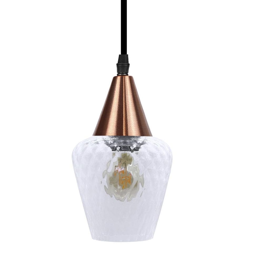 Pendente Monalisa Pp Boreal Transparente E27 Bivolt Cobre