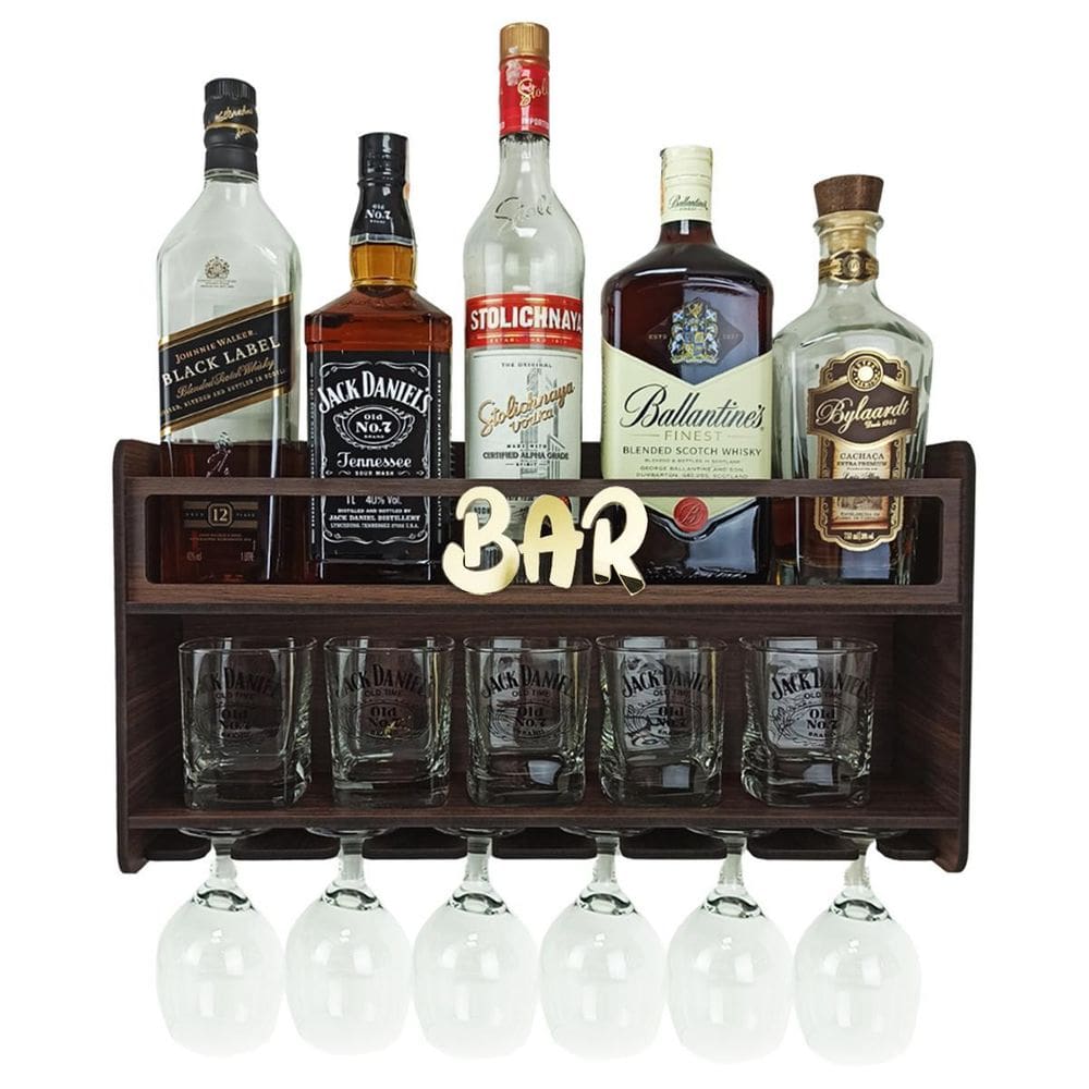 Barzinho Parede Aparador Bebidas Sala Tema Bar 49X26 Cor
