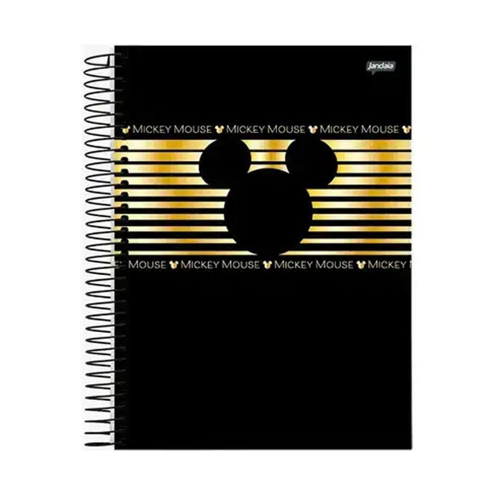 Caderno Univ 10 Matérias 160Fl Mickey Arts Office Preto