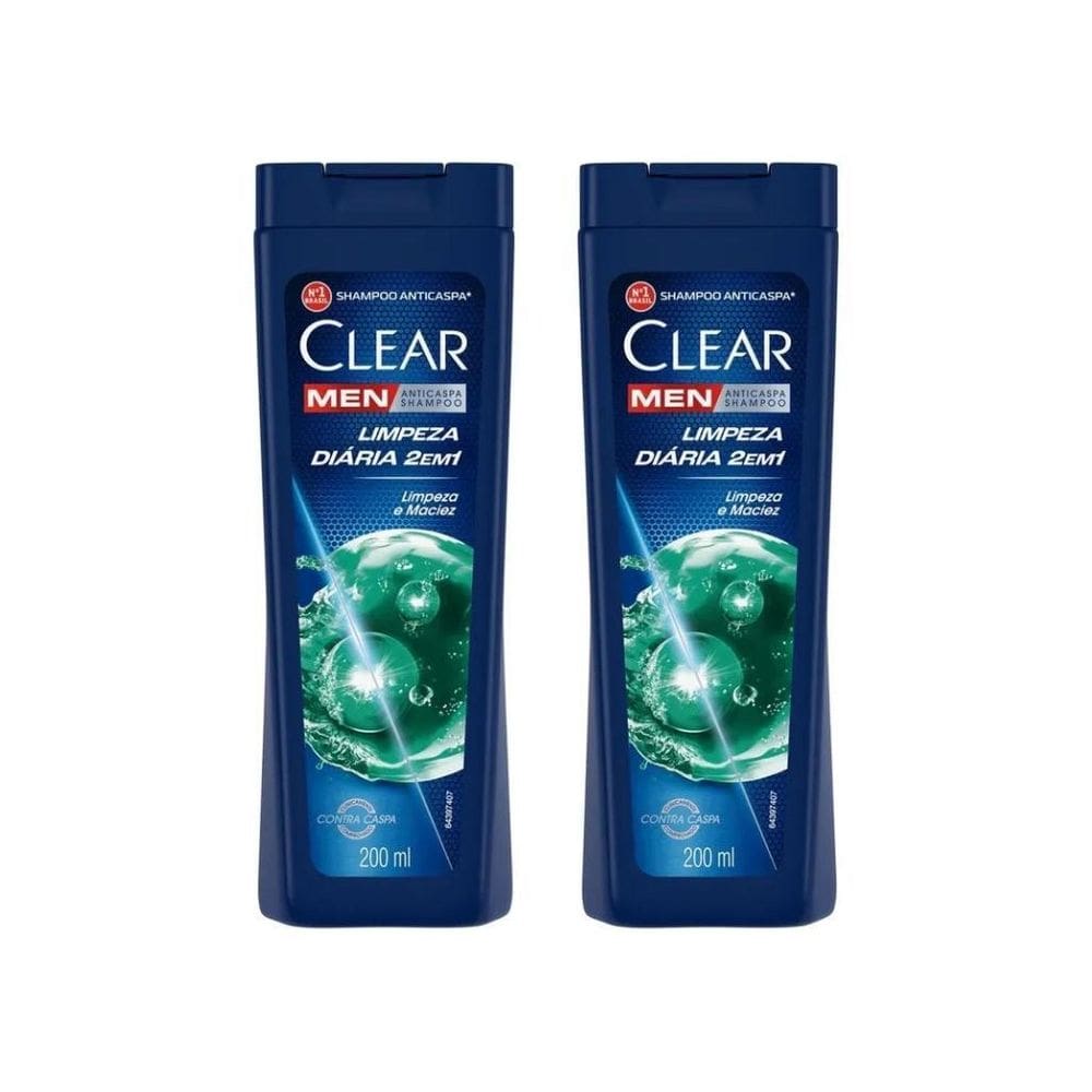 Shampoo Clear 200Ml Dual Effect 2 Em 1 Limp Diaria-Kit C/2Un