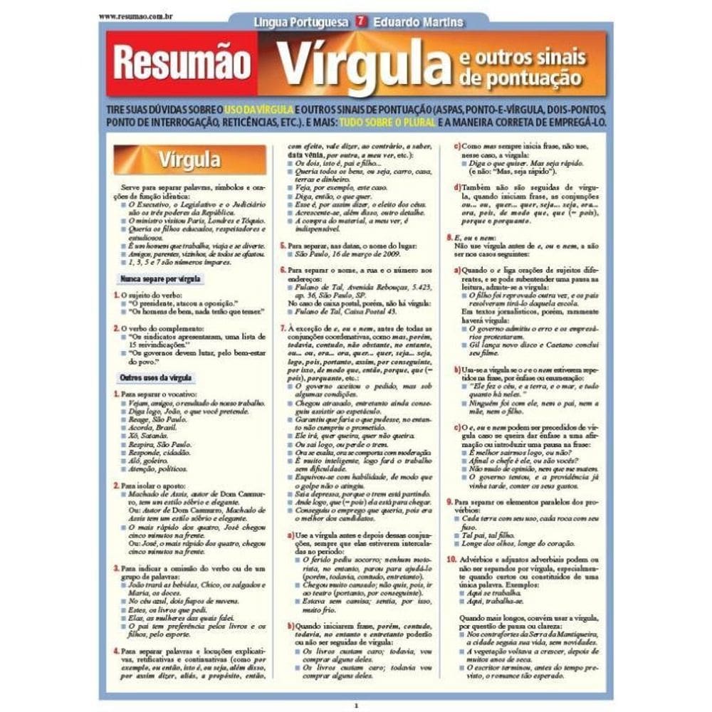 Vírgula E Outros Sinais De Pontuação