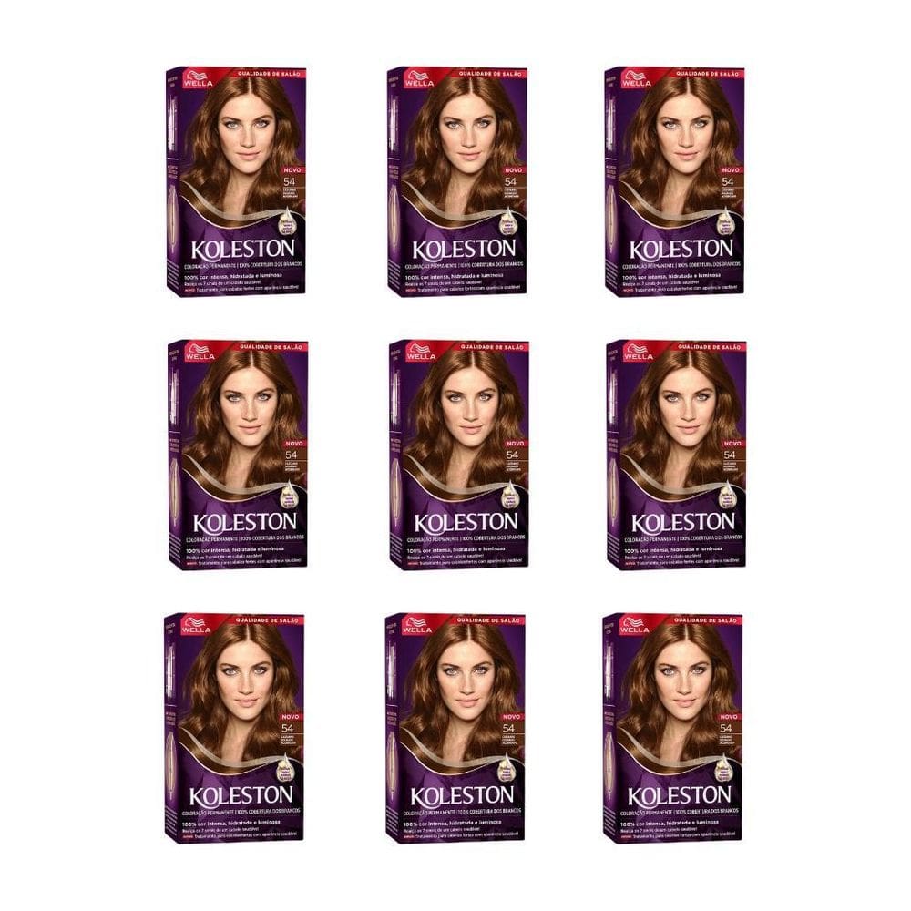 Coloraçao Koleston 54 Castanho Dourado Acobreado-Kit C/9Un