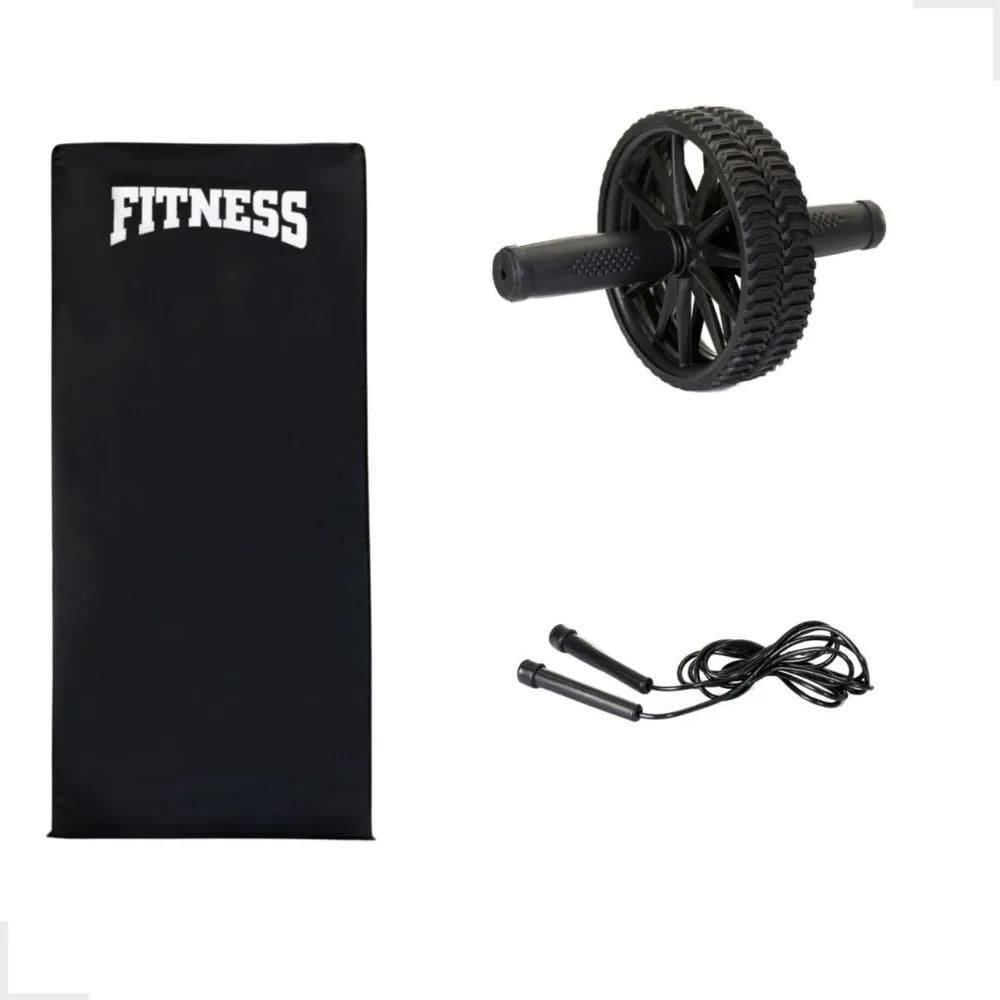 Colchonete De Academia/Treino+Corda De Pular+Roda Abdominal