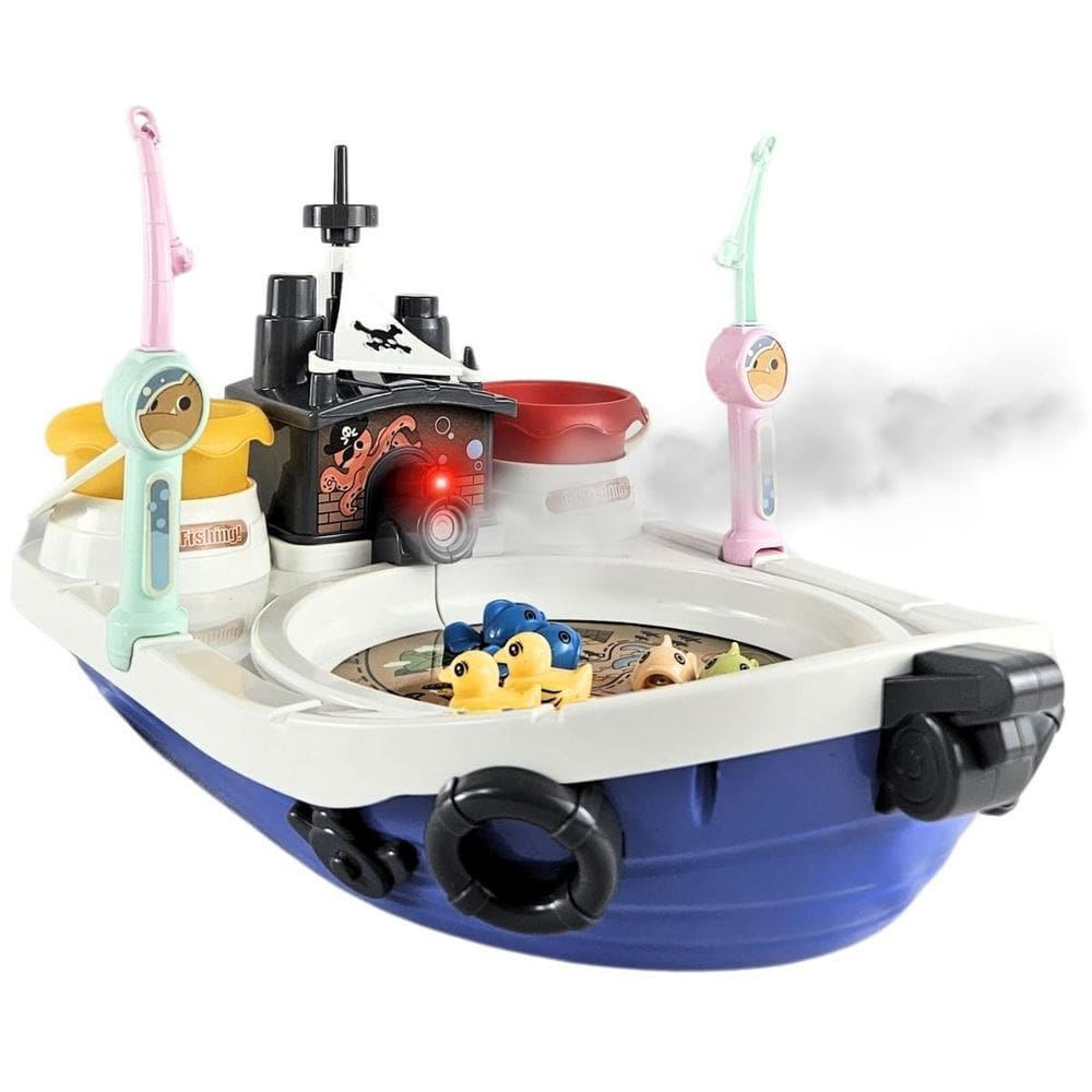 Brinquedo Barco De Pescar Peixe Divertido Acessórios Castela