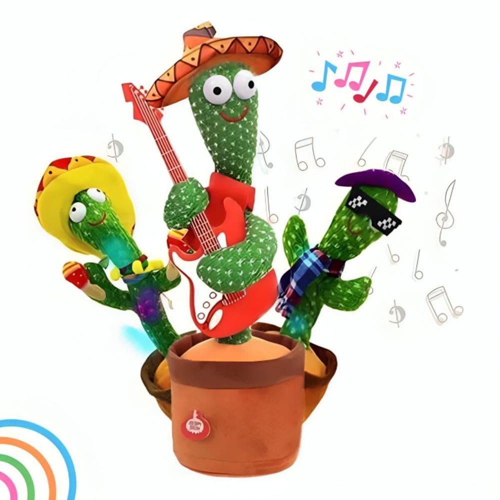 Luz Dançante Recarregável Infantil Musical Cacto Pelúcia