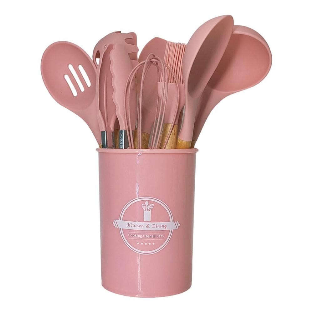 Kit Utensílios Cozinha Silicone 12 Peças Antiaderente