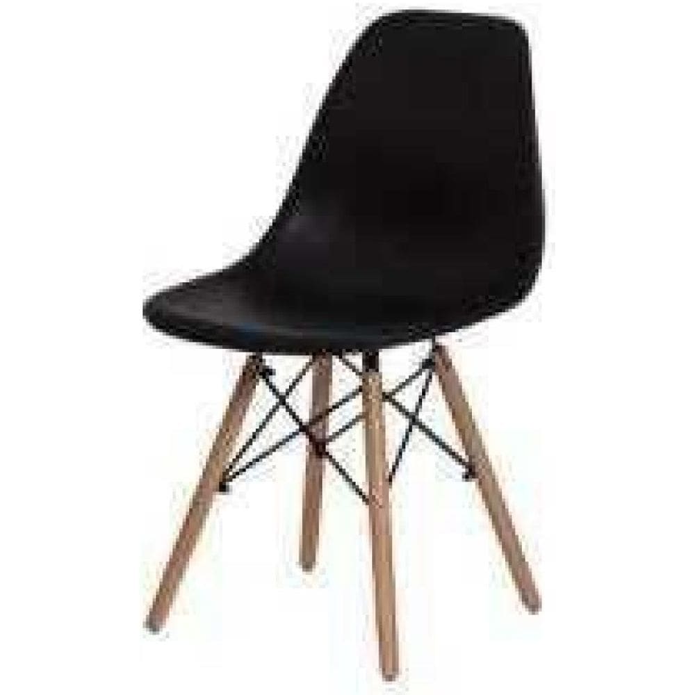 Conjunto De Cadeiras Charles Eames Eiffel DSW Preto 4 Peças