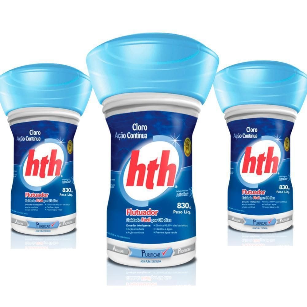 Kit Três Unidades De Flutuador Advanced 830Gr Hth Piscinas