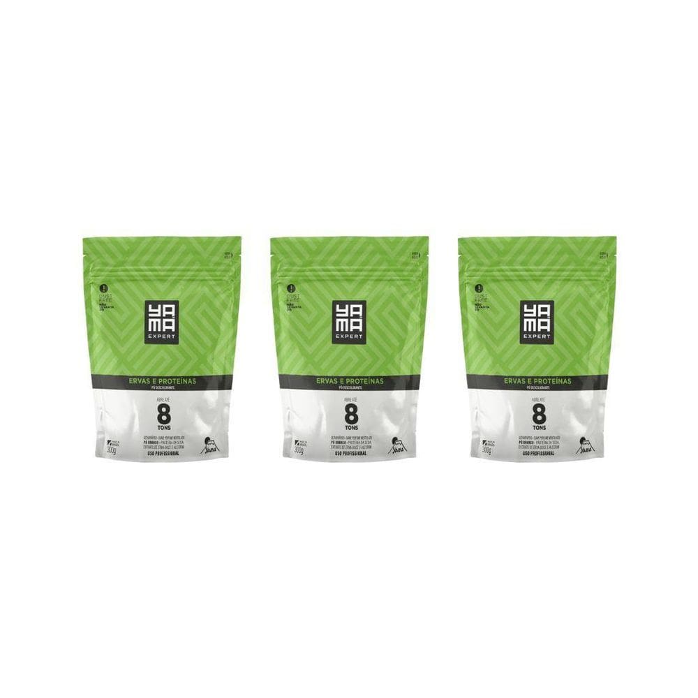 Po Descolorante Yama Ervas E Proteinas 300G - Kit Com 3Un