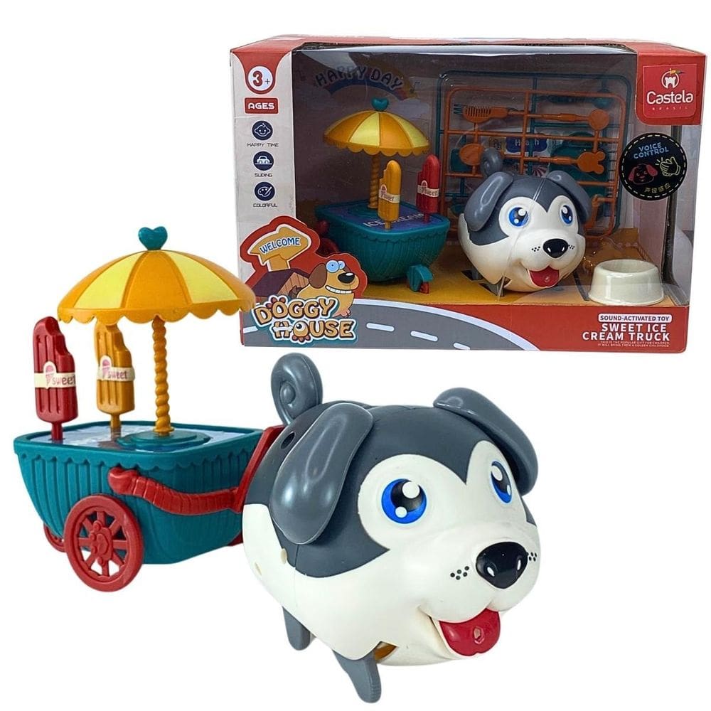 Cachorrinho Com Carrinho De Sorvete Para Crianças - Castela