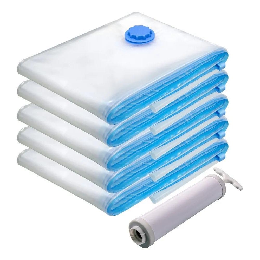 Saco À Vácuo Viagem Mala 50 X 60 Cm Kit 05 Un + Bomba