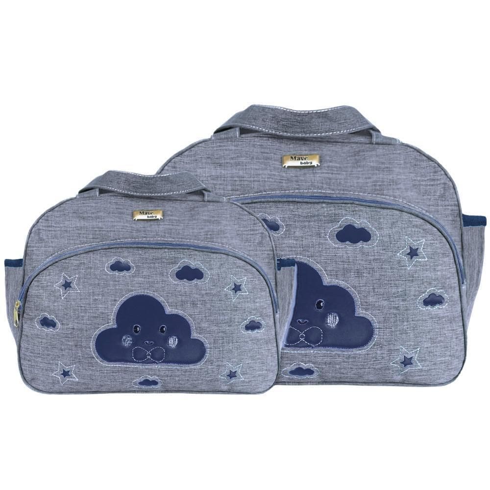 Kit Bolsas Maternidade Mave Baby Charm Cinza E Marinho
