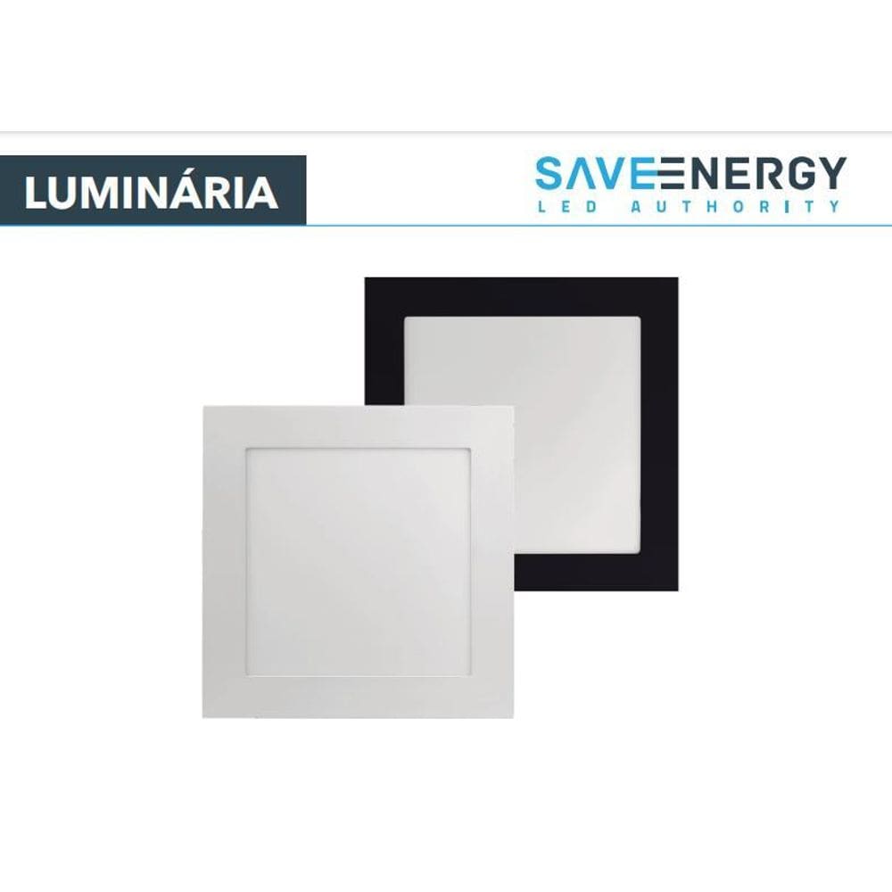 Luminaria Plafon 40X40 36W Led Sobrepor Branco Neutro