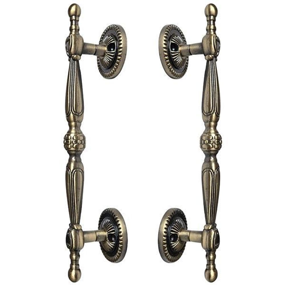 Puxador Duplo Berlin 280mm Bronze Antigo Porta Pivotante