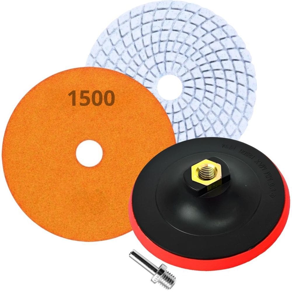 Disco Lixa Diamantada Grão 1500 + Suporte 115Mm Adaptador