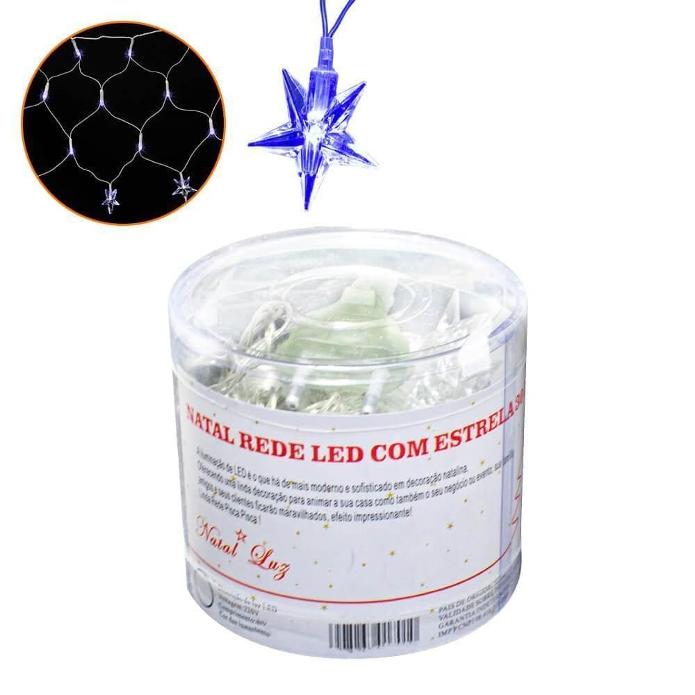 Pisca Pisca Natal Rede Estrela Led Azul 120 Lâmpadas 220V