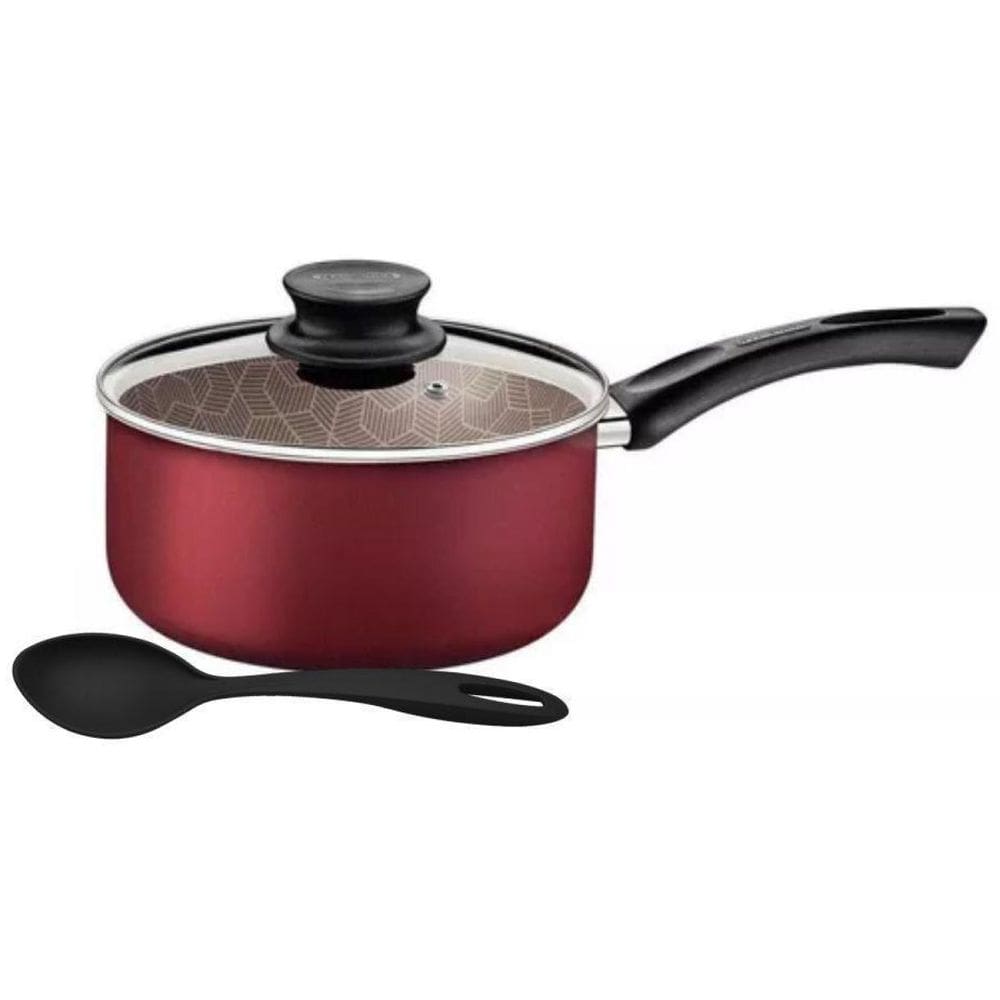 Panela Antiaderente Paris Vermelho 2,9L + Colher Tramontina