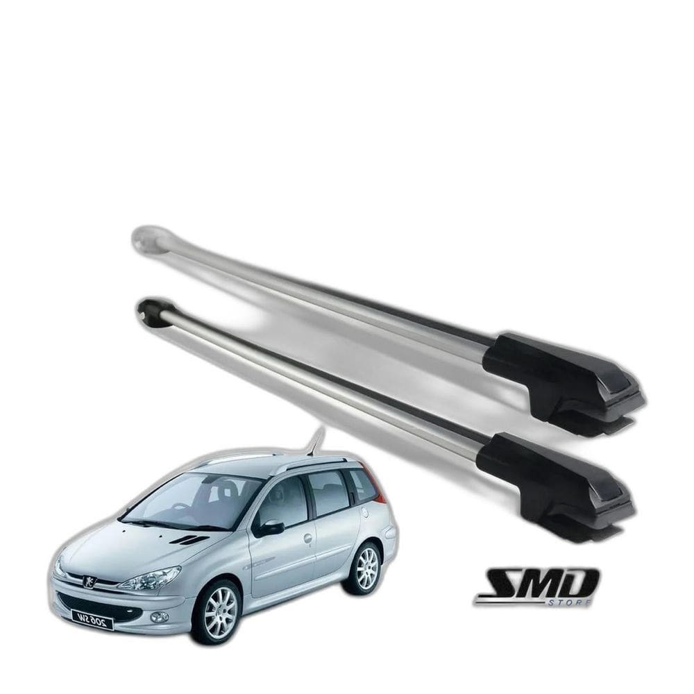 Rack Travessa Teto Peugeot 206 E 207 Sw Wagon Escapade Prata