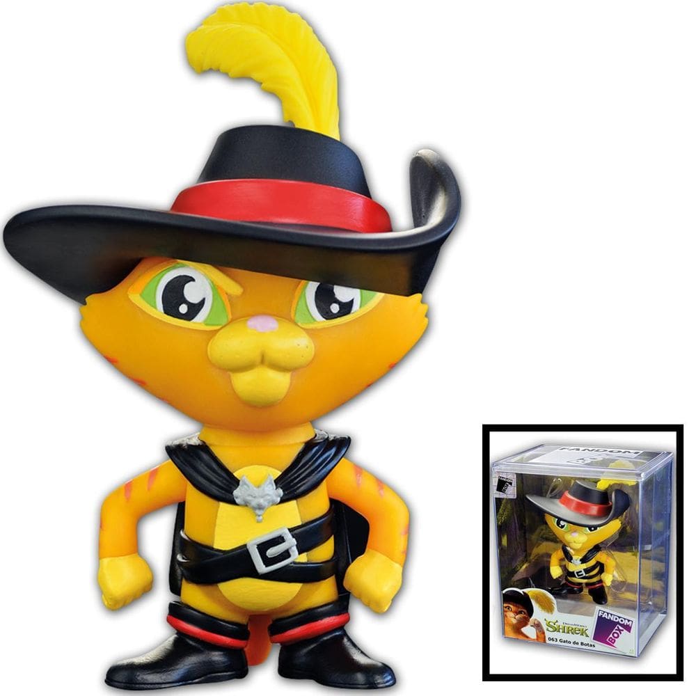 Boneco Fandom Colecionável Acrilico Gato De Botas