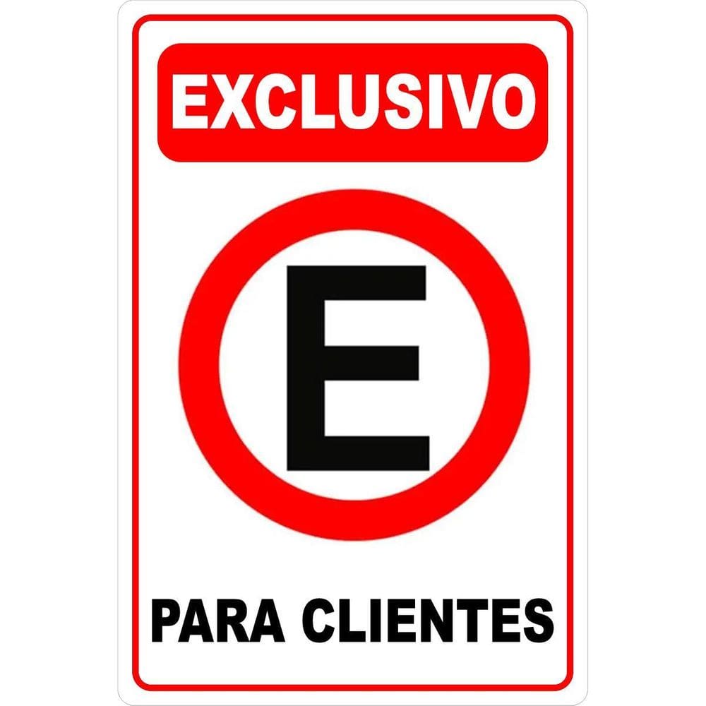 Placa Aviso Estacionar Exclusivo Para Clientes 30Cmx20Cm Pvc