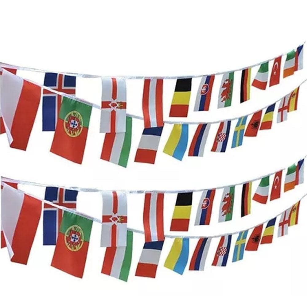 Varal Decorativo Países 8M 32 Bandeiras