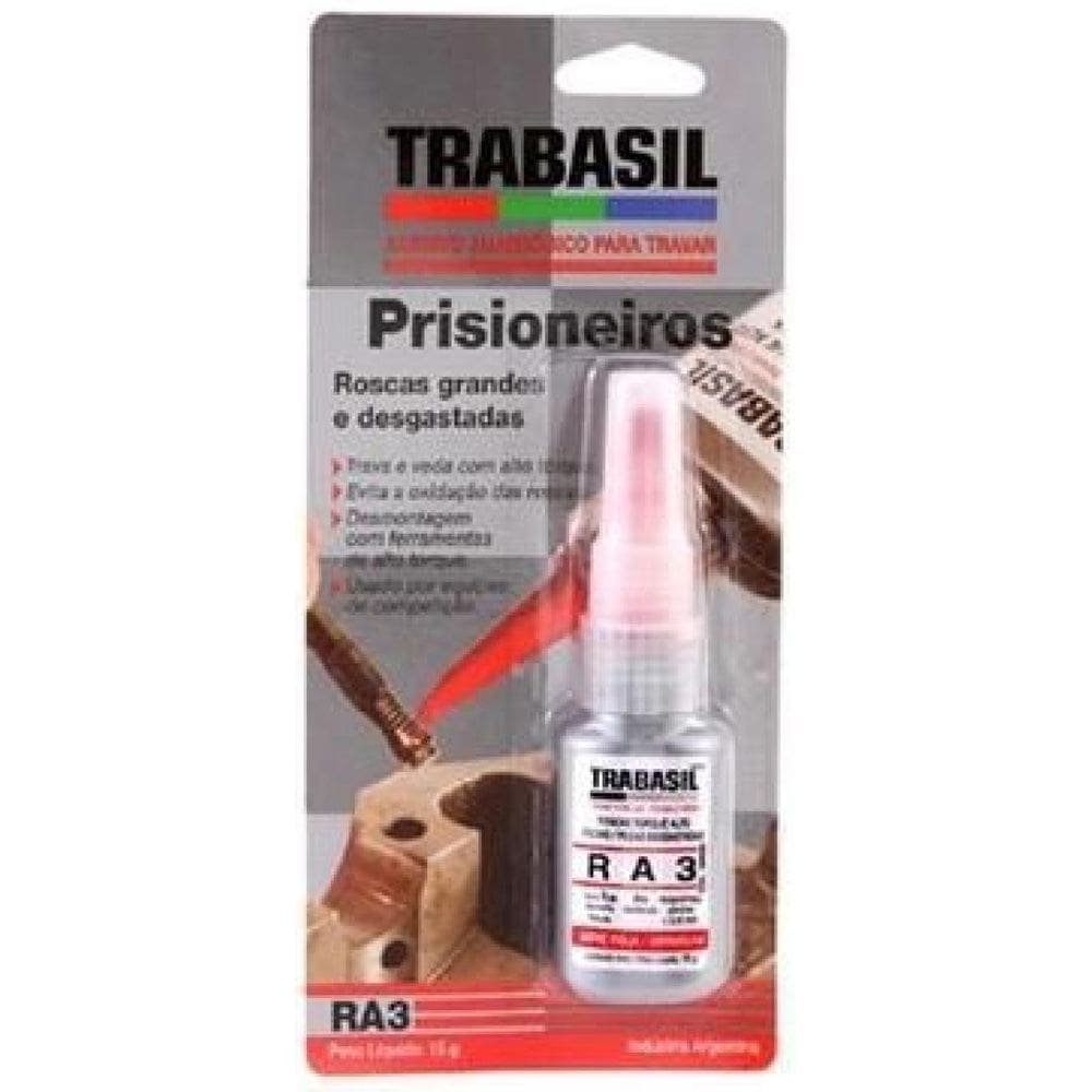 Cola Trava Rosca Alta Resistencia Ra3 Vermelho 15G-Trabasil