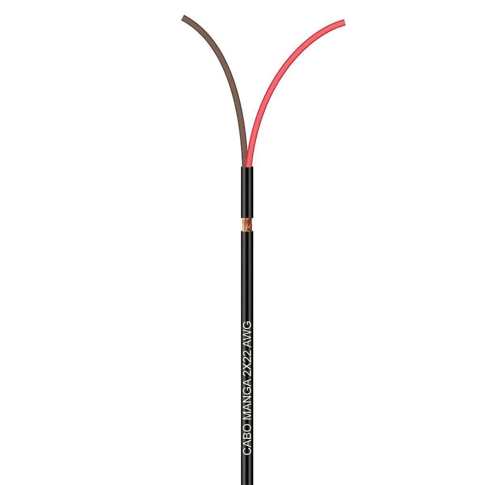 Cabo Manga 2X22 Awg - Com Blindagem Preto - 40 Metros