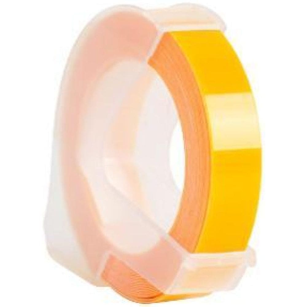 Fita Vinil Compatível Dymo Manual 3D625 Amarelo 9Mm
