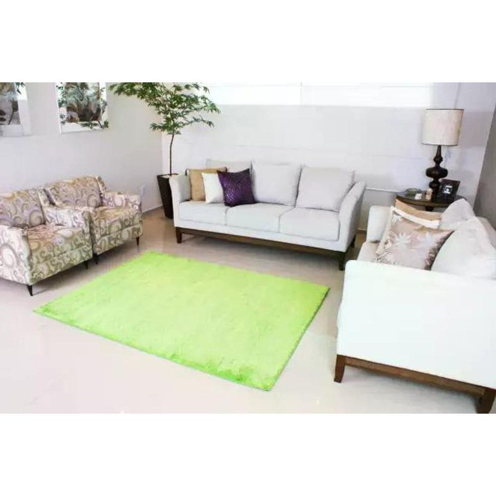 Tapete Redondo Para Sala Super Soft C2 Verde 200 Cm