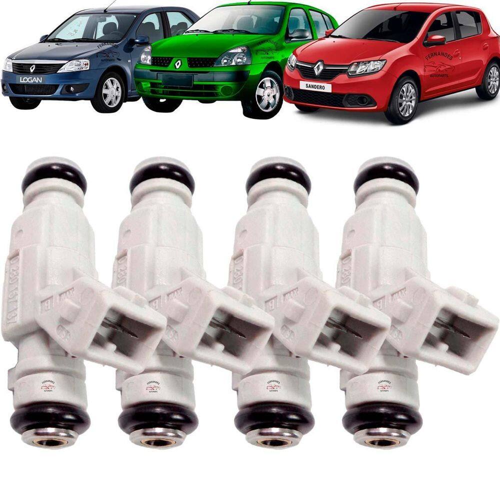 Kit 4 Bico Injetor Clio Logan Sandero 1.0 16V 2014