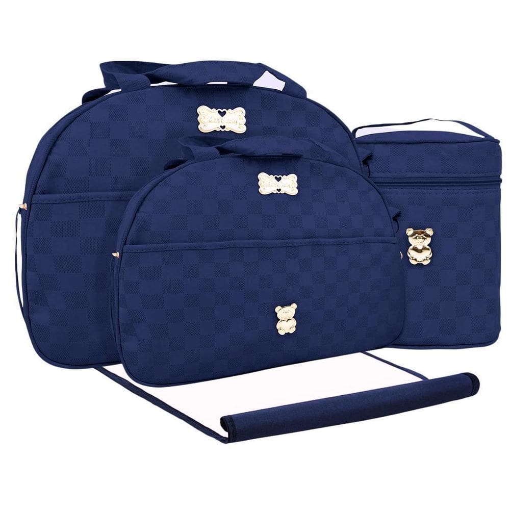 Kit Bolsas Maternidade Mave Baby Prime Gold Azul Marinho