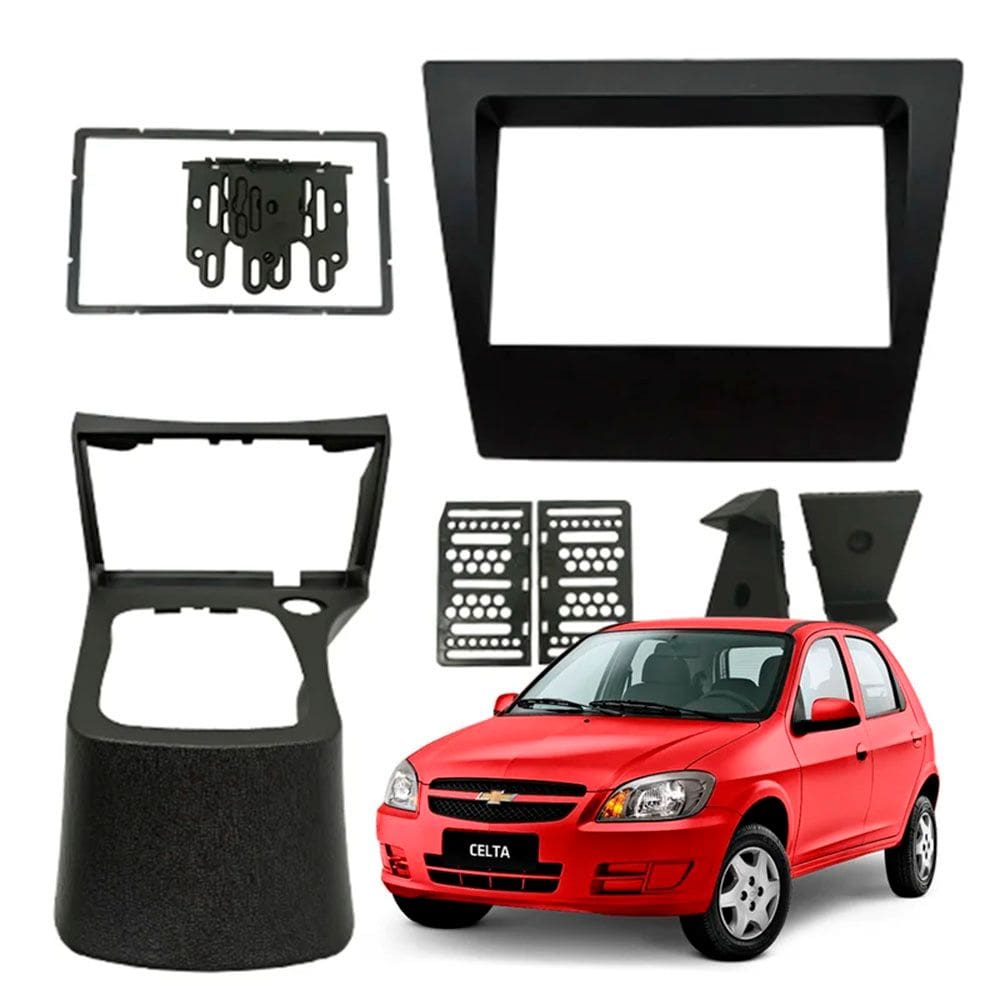 Moldura Painel Multimidia 2Din Chevrolet Gm Celta Prisma